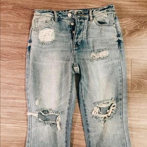 Pacsun Blue Distressed Mom Jeans